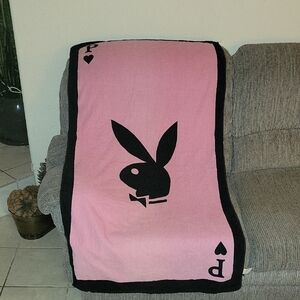 PLAYBOY Pink and Black Bunny Icon Throw